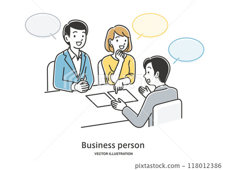 年輕夫婦與男性顧問諮詢 118012386