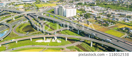 鳥瞰「埼玉縣」秋天的久喜白岡樞紐 118012538