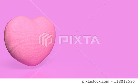 The pink fabric heart for love or romance concept 3d rendering. The pink fabric heart for love or romance concept 3d rendering. 118012556