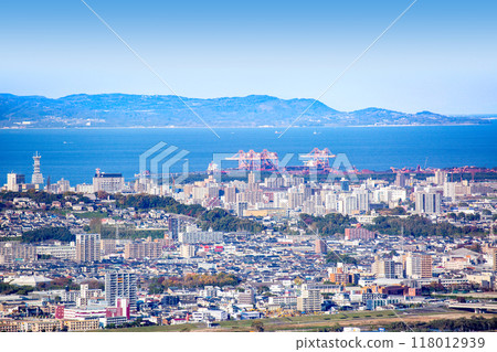 大分縣市區,別府灣和國都半島的景色 大分縣市區,別府灣和國都半島的景色 118012939