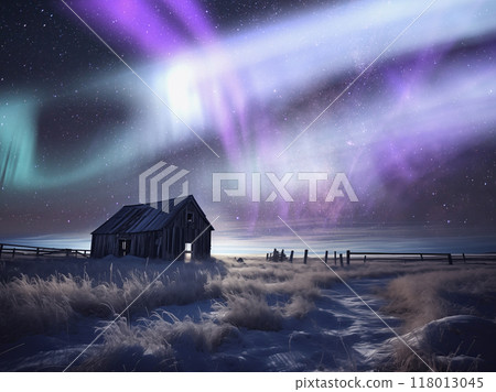 冰島的極光-銀河系的小屋與星空 冰島的極光-銀河系的小屋與星空 118013045