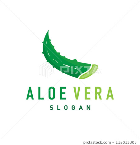 Aloe Vera Logo Design Simple Illustration Health Herbal Plant Grass Aloe Vera Logo Design Simple Illustration Health Herbal Plant Grass 118013303