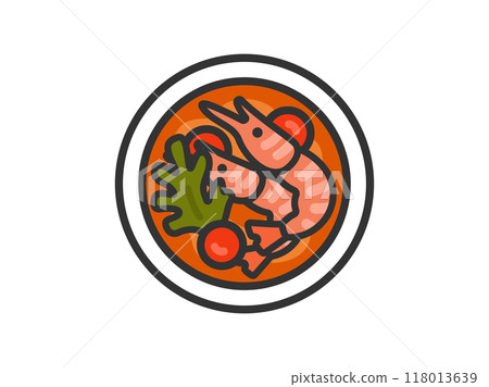 冬蔭功湯圖示插圖（畫線顏色） 118013639