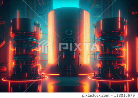 nuclear fusion energy reactor technology with plasma for the future of clean energy 3d rendering 118013679
