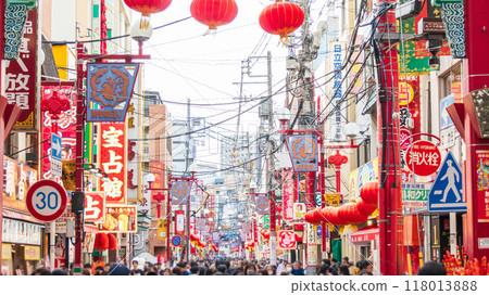 "Kanagawa Prefecture" Yokohama Chinatown's colorful streets "Kanagawa Prefecture" Yokohama Chinatown's colorful streets 118013888