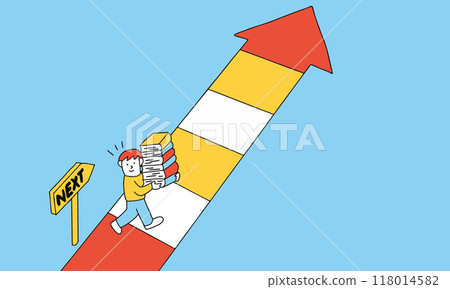 一個人拿著一本書走向未來的插圖 118014582