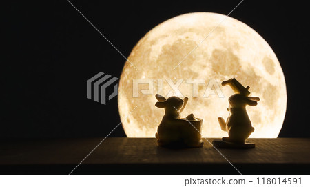 月亮與兔子、賞月、十五夜、中秋節 118014591