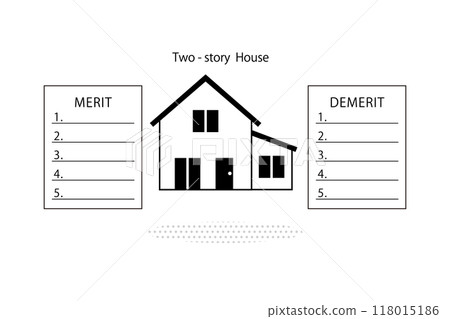 Illustration comparing the advantages and disadvantages of two-story houses 118015186