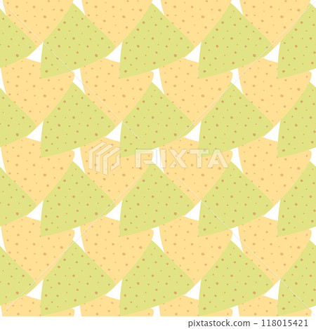 Spinach and Corn Nachos Seamless pattern in trendy soft yellow and green. Mexican food background Spinach and Corn Nachos Seamless pattern in trendy soft yellow and green. Mexican food background 118015421