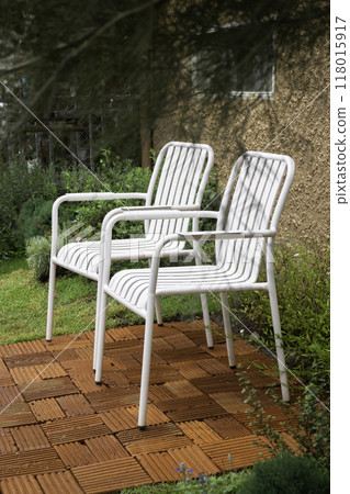 Cozy hygge decorated in relax garden 118015917