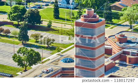 Aerial View of Lloyd Wright Green Spaces and Commercial Building Aerial View of Lloyd Wright Green Spaces and Commercial Building 118017297