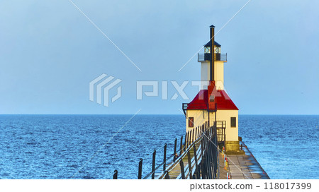 Aerial View of St. Joseph Lighthouse on Lake Michigan Aerial View of St. Joseph Lighthouse on Lake Michigan 118017399