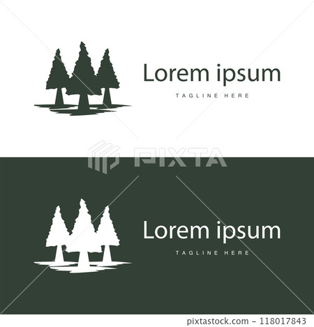Forest Logo, Jungle Adventure Simple Design Vector, Illustration Template 118017843