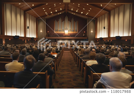 Audience at modern church event 118017988