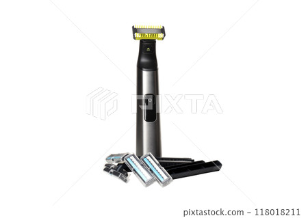 PNG, Men's shaving tools, isolated on white background 118018211