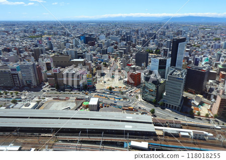 Nagoya station front Taikodori exit under construction 118018255