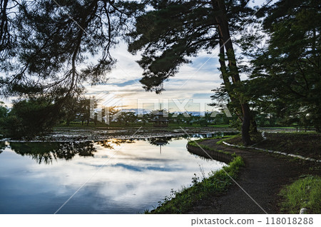 Fukushima: Oike Park at dusk (Yabuki Town) Fukushima: Oike Park at dusk (Yabuki Town) 118018288