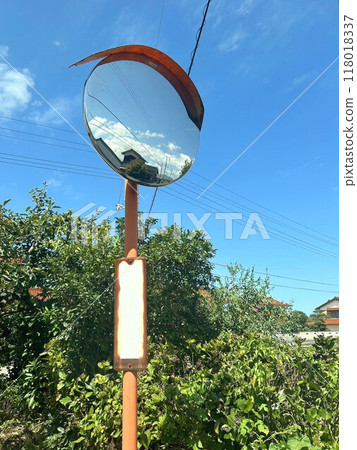 A view with a rearview mirror 118018337