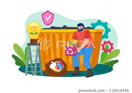 Waste management Illustration concept on white background Waste management Illustration concept on white background 118018446