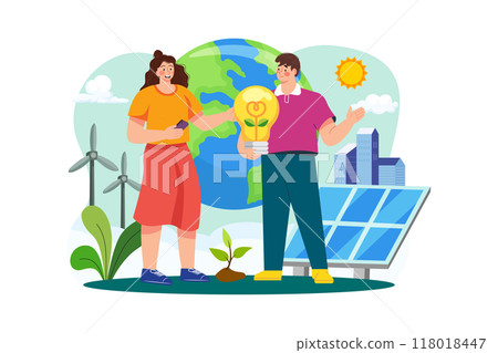 Renewable energy Illustration concept on white background 118018447