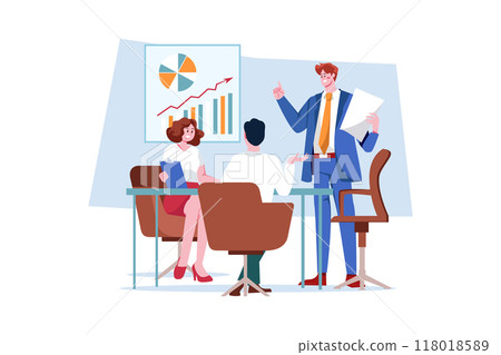 Head Illustration concept on white background 118018589