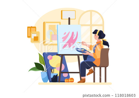 Artist Illustration concept on white background 118018603
