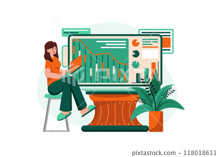 Big data analysis Illustration concept on white background Big data analysis Illustration concept on white background 118018611