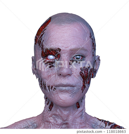 Male zombie face Male zombie face 118018663