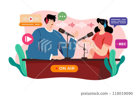 Podcast recording and broadcasting 118019090