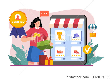 Verified seller Illustration concept on white background Verified seller Illustration concept on white background 118019133