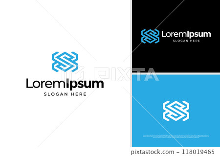 Monogram letter H S or S H logo vector design template 118019465