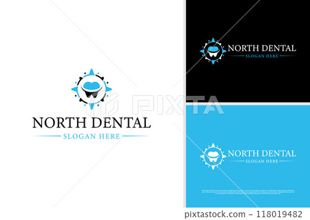 Abstract compass dental healthcare logo vector design template 118019482