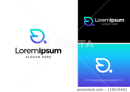 Creative wing colorful logo vector design template 118019483