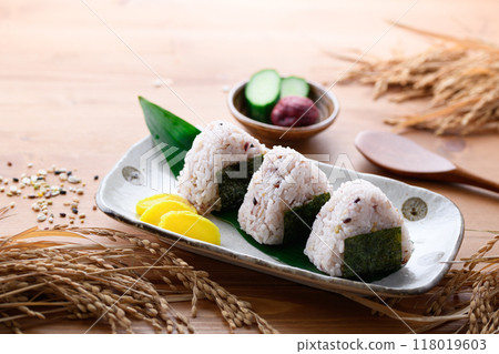 由雜糧米製成的飯糰(Mischigrain 飯糰) 由雜糧米製成的飯糰(Mischigrain 飯糰) 118019603
