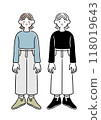 Full body illustration of a young woman 118019643
