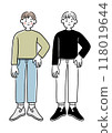 Full body illustration of a young man 118019644
