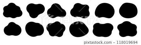 形狀抽象形式液體黑色向量集 形狀抽象形式液體黑色向量集 118019694