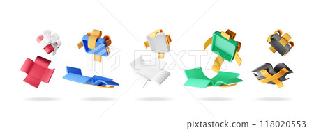 3D open gift box set 3D open gift box set 118020553