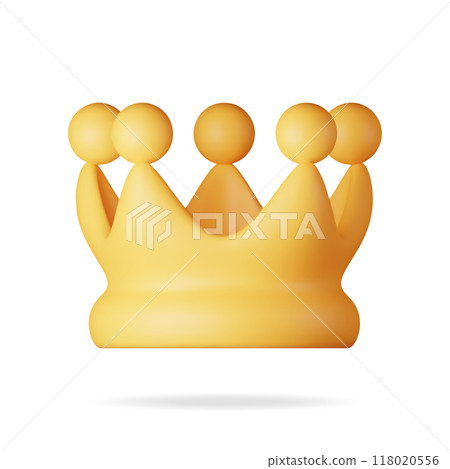 3D gold crown icon isolated on white. 3D gold crown icon isolated on white. 118020556