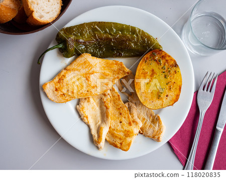 chicken breast with potato chicken breast with potato 118020835