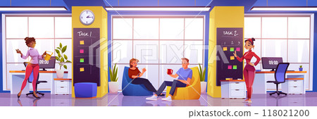 Modern office open work space with people. Modern office open work space with people. 118021200