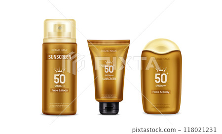 Sunscreen cream bottle and tube isolated vector 118021231