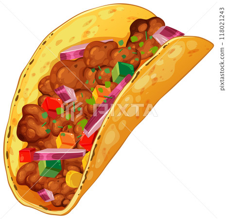 Delicious Mexican Taco Illustration Delicious Mexican Taco Illustration 118021243