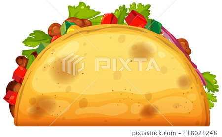 Colorful Mexican Taco Illustration 118021248