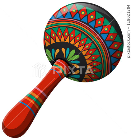 Colorful Mexican Maraca Illustration Colorful Mexican Maraca Illustration 118021284