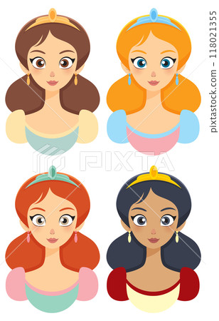 Colorful Princess Portraits Collection 118021355