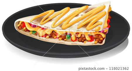 Delicious Mexican Quesadilla Slice 118021362