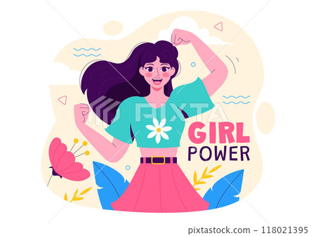 Girl Power Vector Illustration to Women as Strong and Independent, Advocating for Women's Rights and Diversity in a Flat Style Cartoon Background Girl Power Vector Illustration to Women as Strong and Independent, Advocating for Women's Rights and Diversity in a Flat Style Cartoon Background 118021395