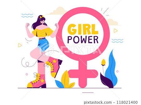 Girl Power Vector Illustration to Women as Strong and Independent, Advocating for Women's Rights and Diversity in a Flat Style Cartoon Background Girl Power Vector Illustration to Women as Strong and Independent, Advocating for Women's Rights and Diversity in a Flat Style Cartoon Background 118021400