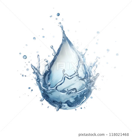 blue water splash isolated on white background 118021468